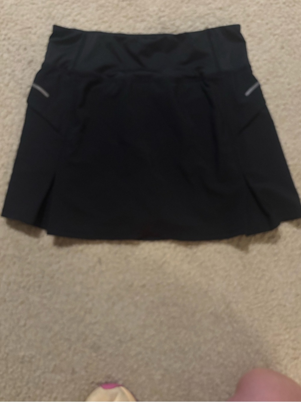 Black Athletic Mini Skirt with Built-In Shorts